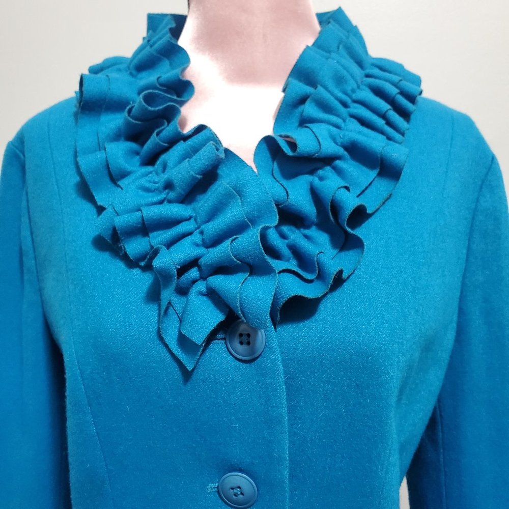 Madison Hill New York Blue Jacket with Ruffles and Pockets